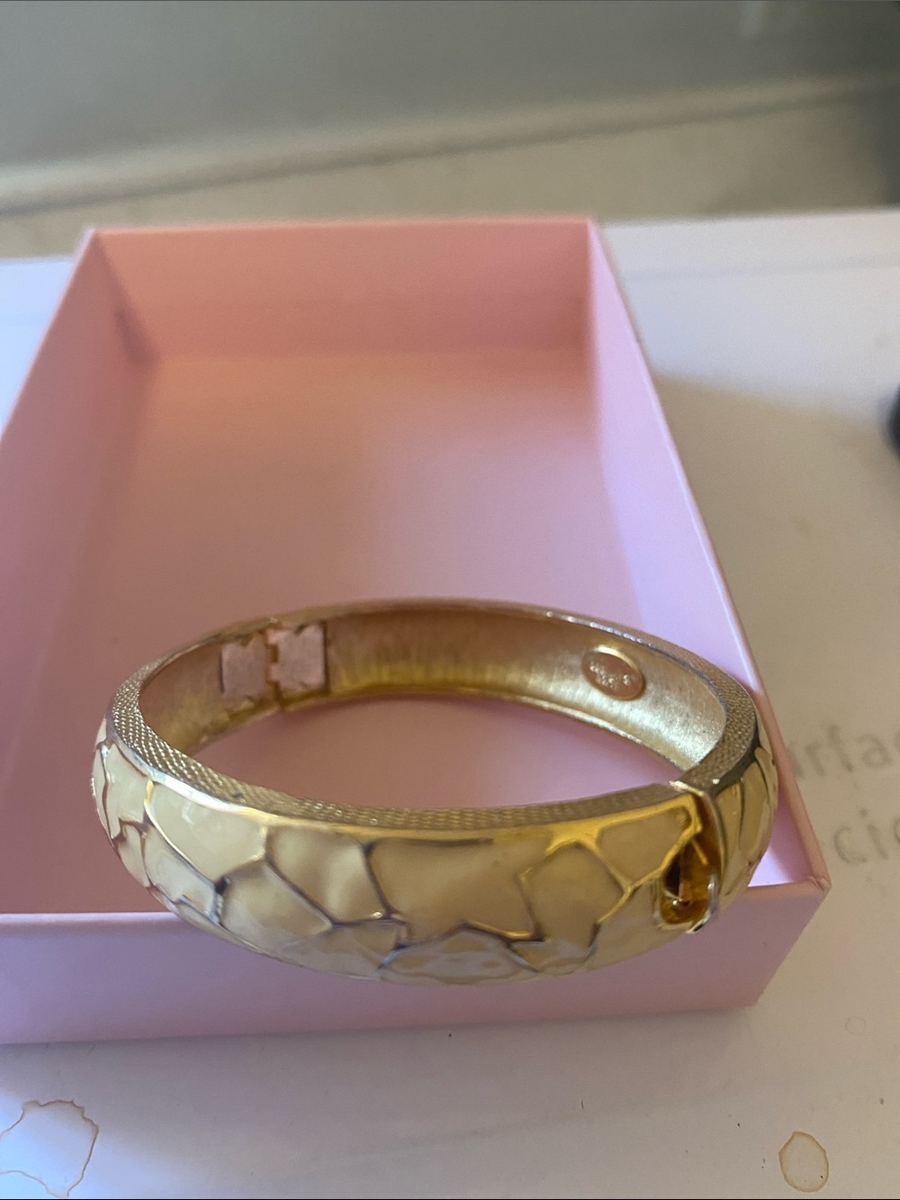 Alice Caviness White Enamel Bangle